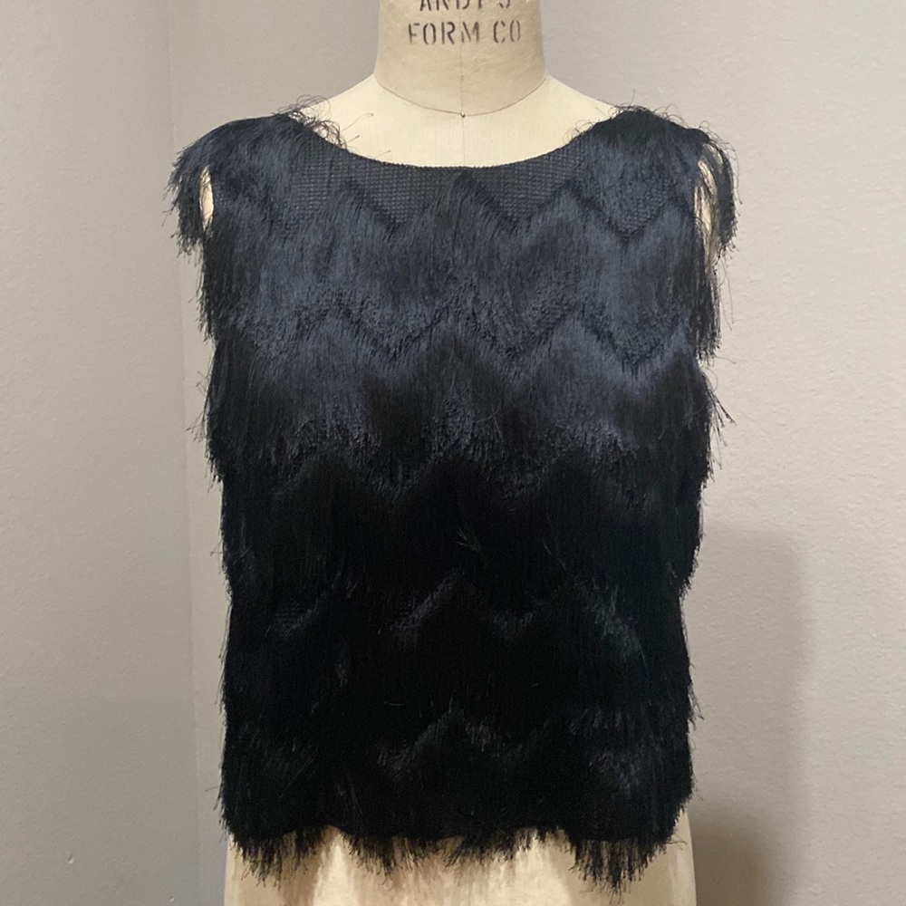 BCBG fringed top, XS